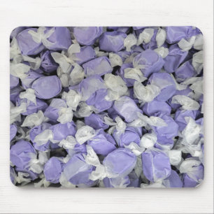 Purple and White Salt Water Taffy Mouse Pad