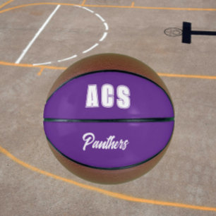 Purple and White School Colours Team Basketball