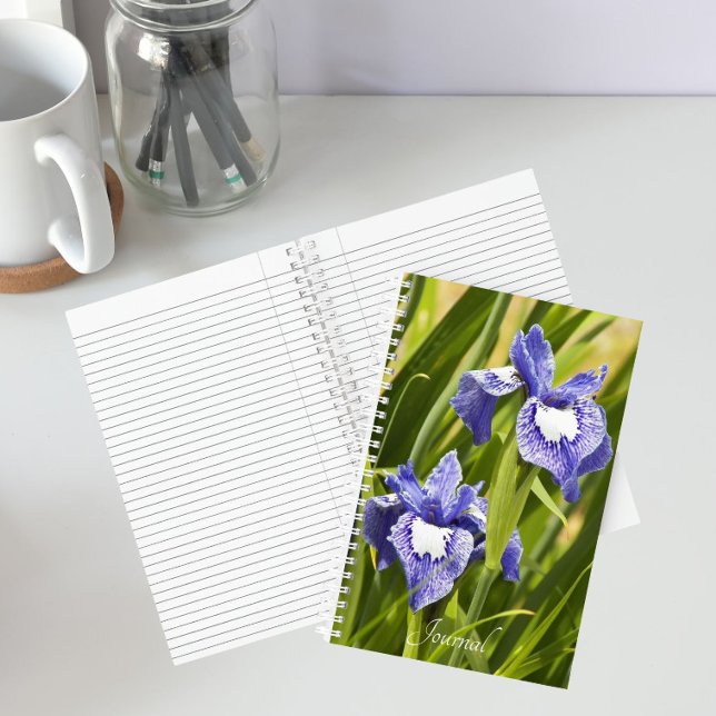 Purple and White Siberian Irises Notebook (In Situ)