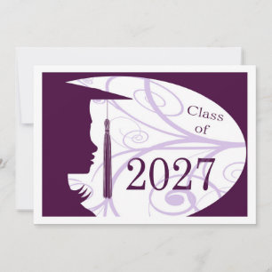 Purple and White Silhouette 2027 Card