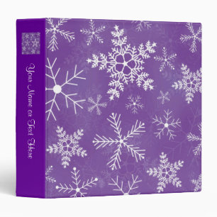 Purple and White Snowflake Pattern Binder
