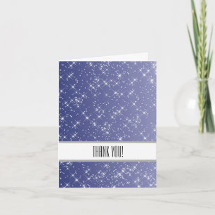 Purple and White Sparkles Thank You Card