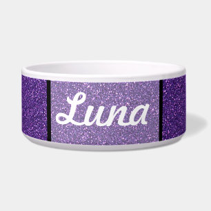 Purple and White Specks pet bowl.