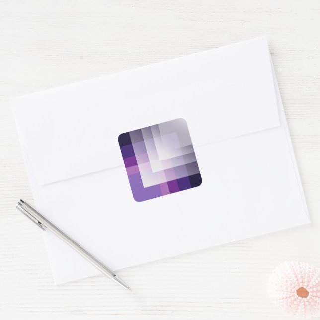 Purple and white square sticker (Envelope)