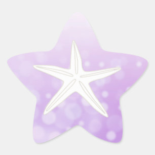 Purple and White Starfish Stickers
