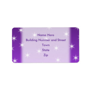 Purple and White Stars, Pattern. Label