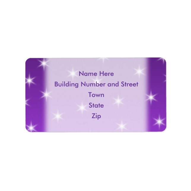 Purple and White Stars, Pattern. Label (Front)