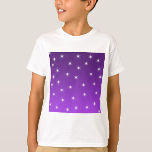 Purple and White Stars, Pattern. T-Shirt