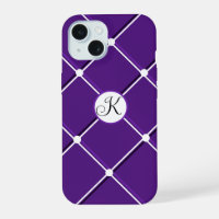 Purple and White Striped Design Fancy K Initial