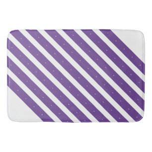 Purple and white stripes bath mat