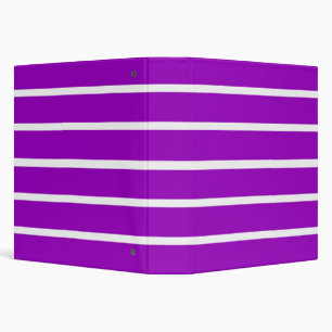 Purple and White Stripes Design Binder