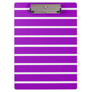 Purple and White Stripes Design Clipboard