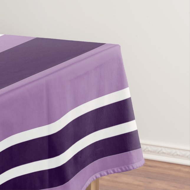 Purple and White Stripes , Lines Table Cloth (In Situ)