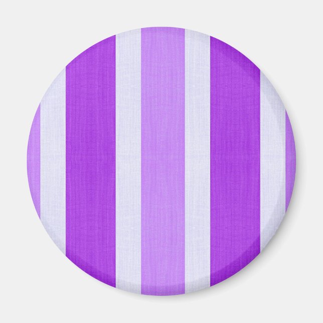 Purple and White Stripes Magnet (Front)