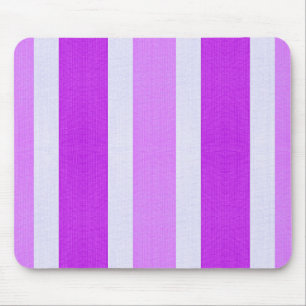 Purple and White Stripes Mouse Pad