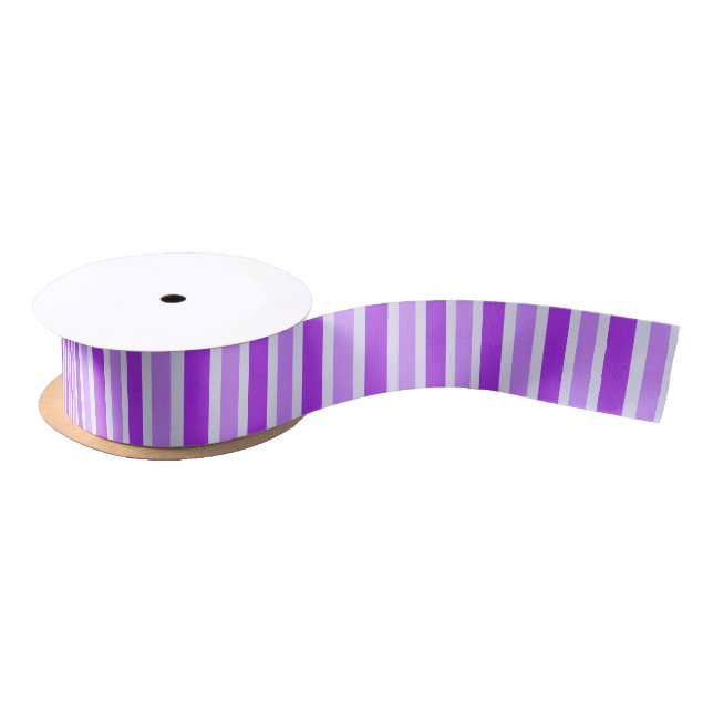 Purple and White Stripes Satin Ribbon (Spool)