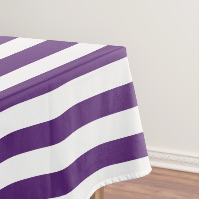 Purple and White Stripes Tablecloth (In Situ)
