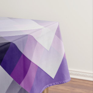 Purple and white tablecloth