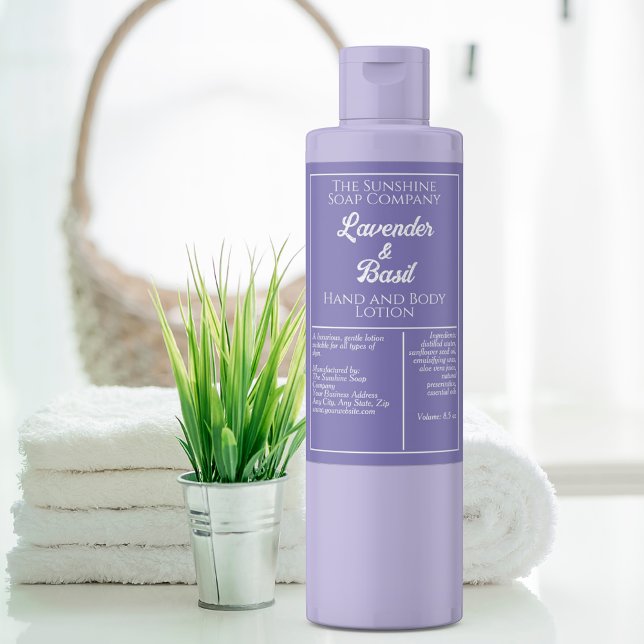 Purple and white waterproof cosmetics bottle label (Creator Uploaded)