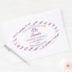Purple and White Word Cloud Product Labels Hearts