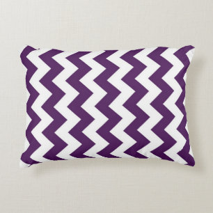 Purple and White Zigzag Accent Pillow