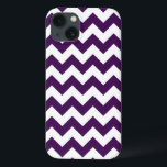 Purple and White Zigzag iPhone 13 Case<br><div class="desc">Alternating rows of purple and white zigzags make up this bold geometric pattern. The dark purple and white design was created from scratch. 

 Digitally created image. 
 Copyright ©2013 Claire E. Skinner,  All rights reserved.</div>