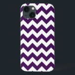 Purple and White Zigzag iPhone 13 Case<br><div class="desc">Alternating rows of purple and white zigzags make up this bold geometric pattern. The dark purple and white design was created from scratch. 

 Digitally created image. 
 Copyright ©2013 Claire E. Skinner,  All rights reserved.</div>