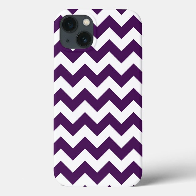 Purple and White Zigzag Case-Mate iPhone Case (Back)