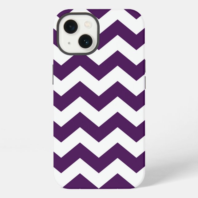 Purple and White Zigzag iPhone Case (Back)