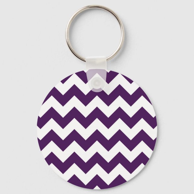 Purple and White Zigzag Keychain (Front)
