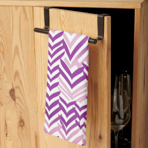 Purple and white ZigZag Kitchen Towel