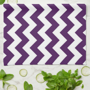 Purple and White Zigzag Kitchen Towel