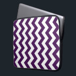 Purple and White Zigzag Laptop Sleeve<br><div class="desc">Alternating rows of purple and white zigzags make up this bold geometric pattern. The dark purple and white design was created from scratch. 

 Digitally created image. 
 Copyright ©2013 Claire E. Skinner,  All rights reserved.</div>