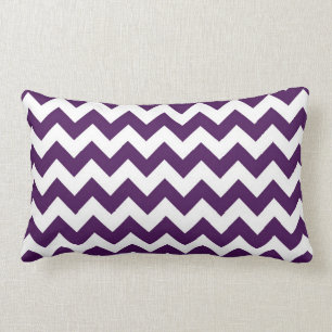 Purple and White Zigzag Lumbar Pillow