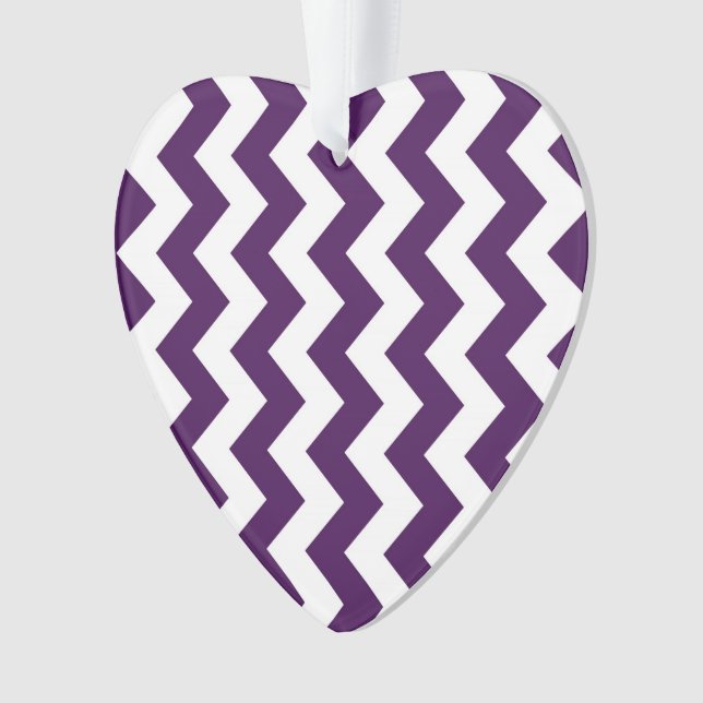 Purple and White Zigzag Ornament (Front)