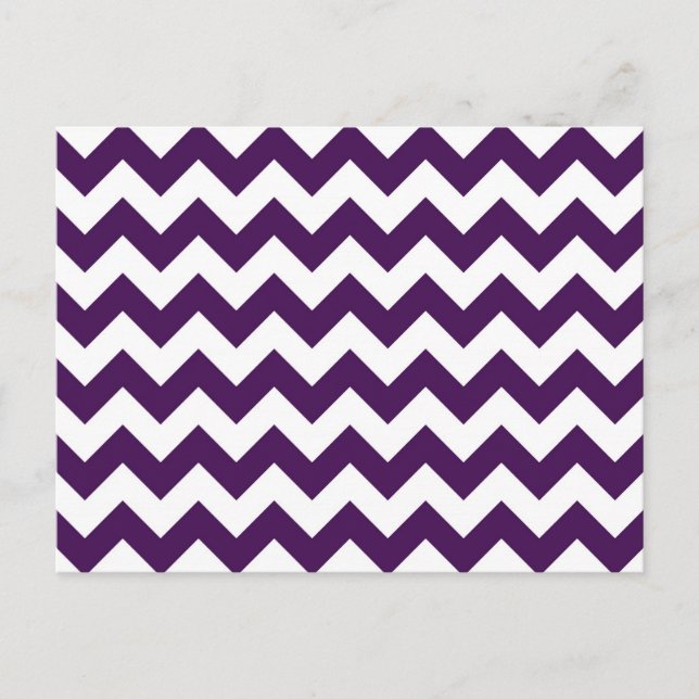 Purple and White Zigzag Postcard (Front)