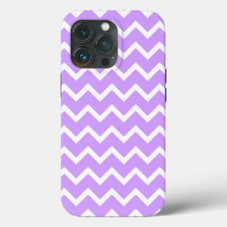 Purple and White Zigzag Stripes. iPhone 13 Pro Case