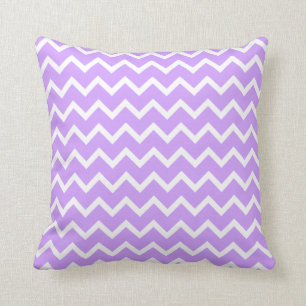 Purple and White Zigzag Stripes. Throw Pillow