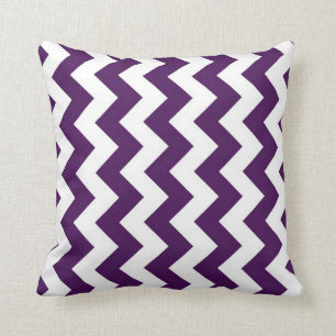 Purple and White Zigzag Throw Pillow