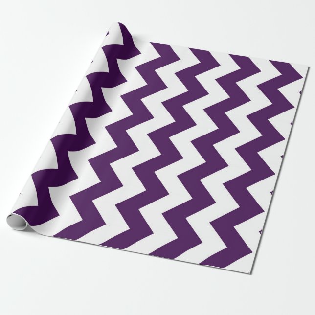 Purple and White Zigzag Wrapping Paper (Unrolled)