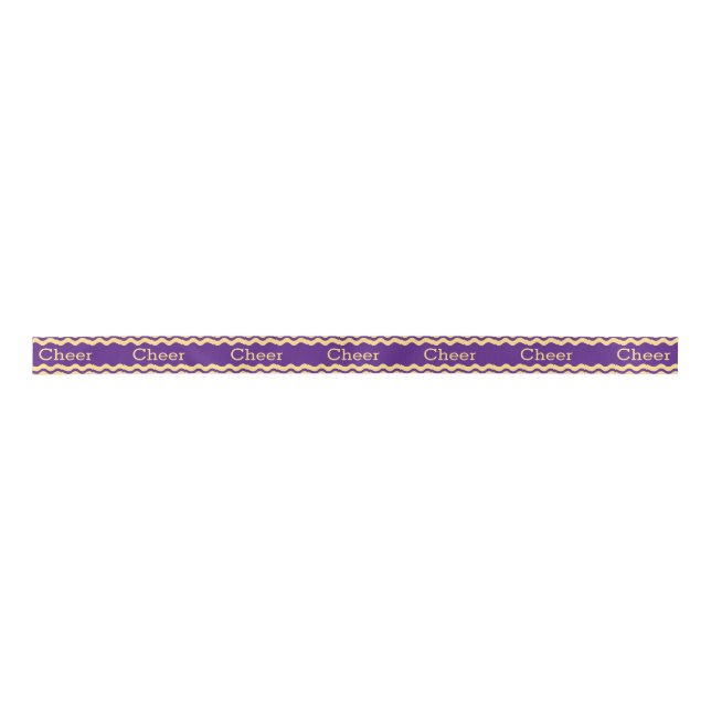 Purple and Yellow Cheer Ribbon Satin Ribbon (Front)