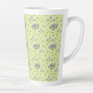 purple and yellow flowers pattern latte mug
