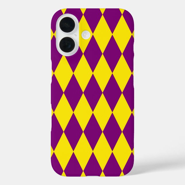 Purple and Yellow Harlequin Checkered Design  Case-Mate iPhone Case (Back)