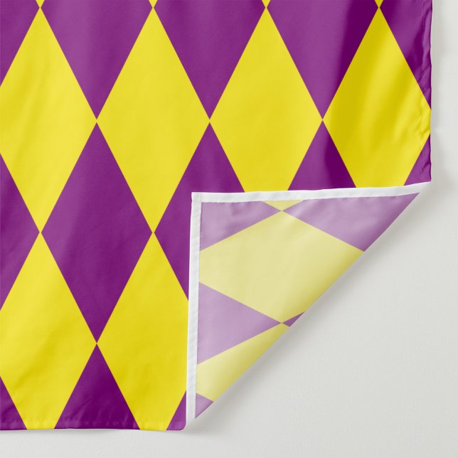 Purple and Yellow Harlequin Checkered Design  Fabric (Creator Uploaded)