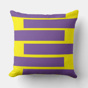 Purple and yellow lines throw pillow