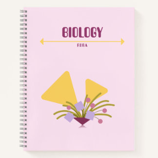 Purple and yellow Notebook with geometric flowers 