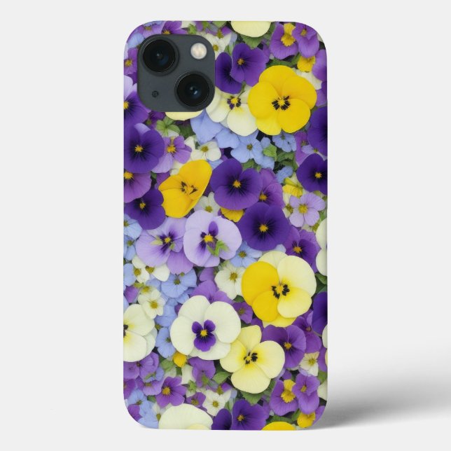 Purple and Yellow Pansy Flowers Phone Case (Back)
