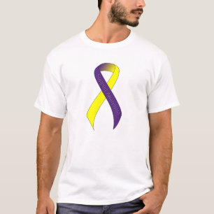 Purple and Yellow Ribbon Support Awareness T-Shirt