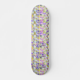 purple and yellow splatter and paint drip skateboard