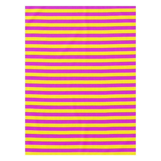 Purple and Yellow Stripes Design Tablecloth (Front)